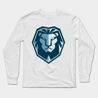 Iron Lion Head Illustration Long Sleeve T-Shirt